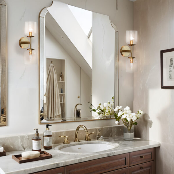 Bell-shaped Fluted Glass Double Wall Sconce - Image 12