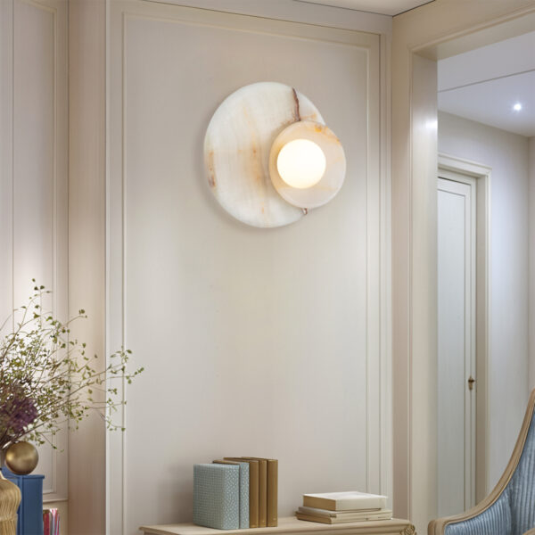 Opaline Cream Sculpture Wall Sconce - Image 12