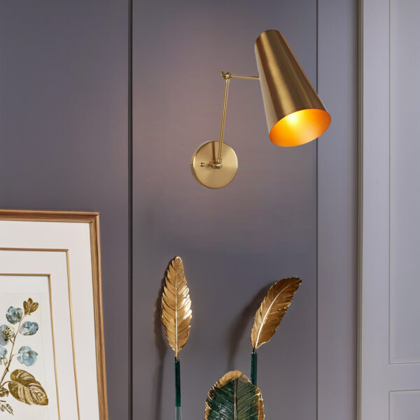 Elegant Articulating Mid-Century Modern Metal Sconce - Image 7
