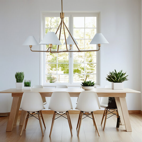 Architectural Tapered Shades Chandelier - Image 24