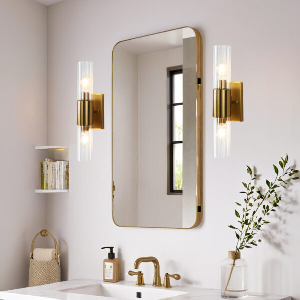 Rustic Geometric Design Double Tube Wall Sconce - Image 14