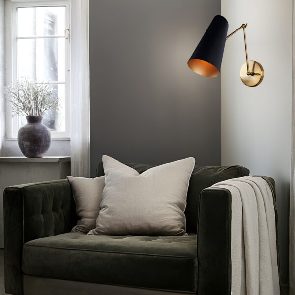 Elegant Articulating Mid-Century Modern Metal Sconce - Image 29