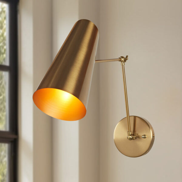 Elegant Articulating Mid-Century Modern Metal Sconce - Image 3