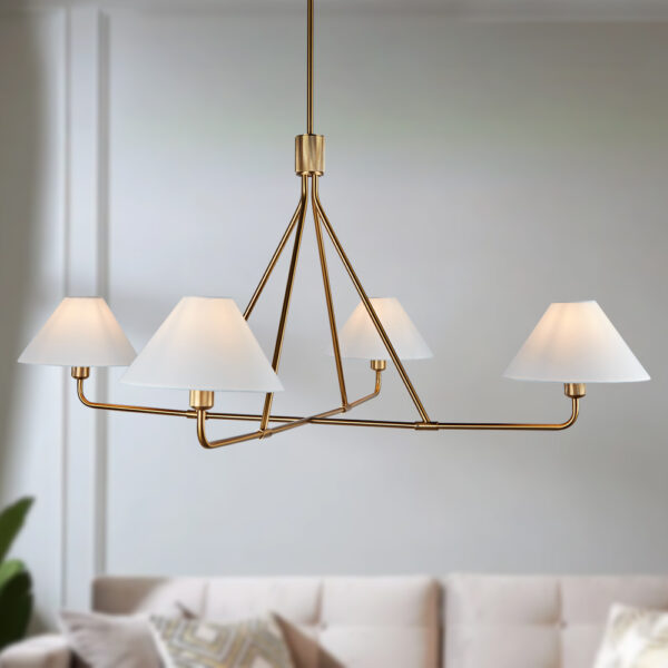 Architectural Tapered Shades Chandelier - Image 13
