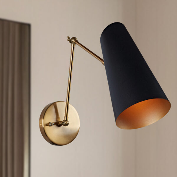Elegant Articulating Mid-Century Modern Metal Sconce - Image 18