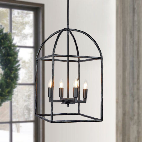 Modern Industrial Forged-Iron Pendant Light