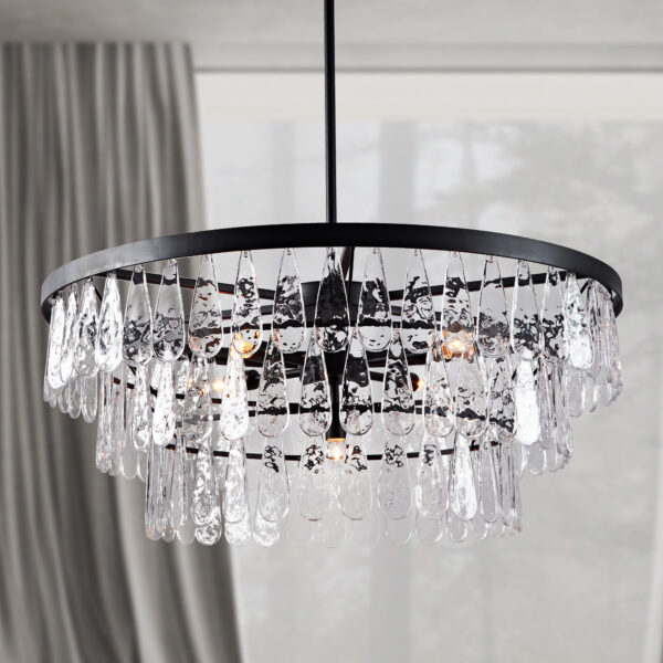 Vintage-Inspired Textured Glass Chandelier - Image 3
