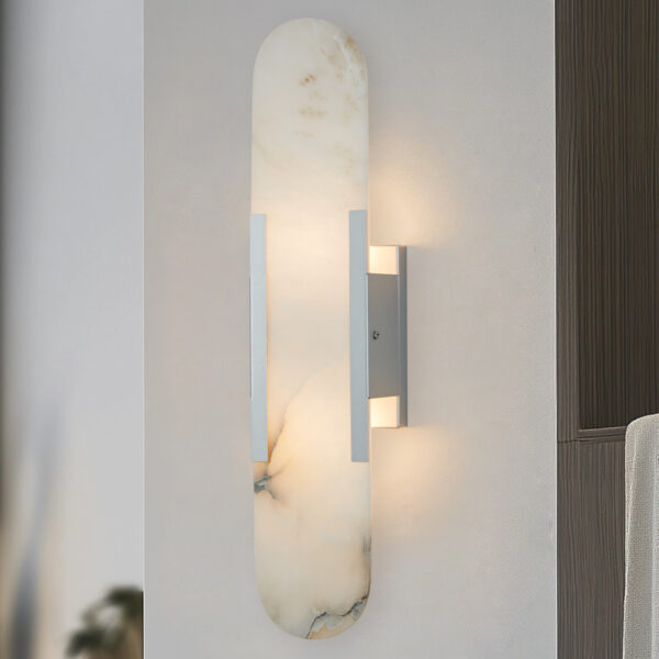 Alabaster Elegance Backplate Sconce - Image 13