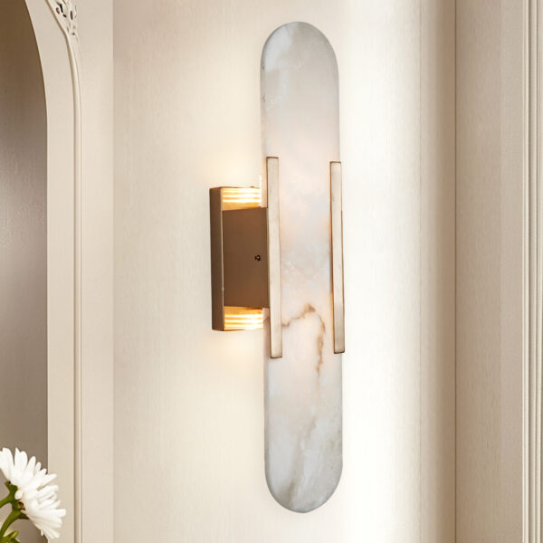 Alabaster Tile Wall Sconce