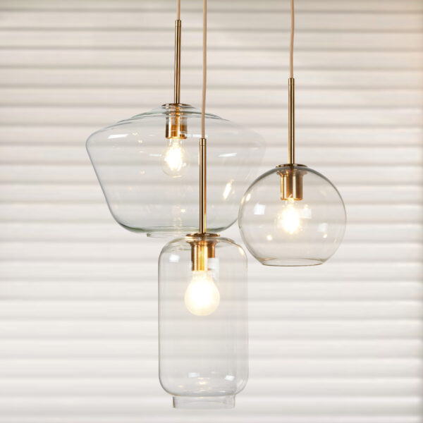 Adjustable 3 Light Glass Shade Pendant Light - Image 3