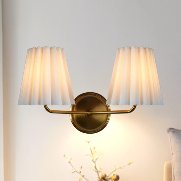 Modern Brass Double Sconce for Transitional Decor - Image 3