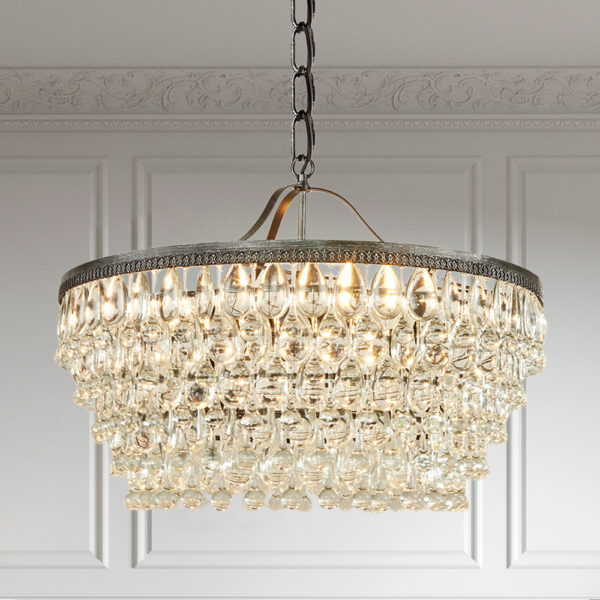 Vintage Round Crystal Chandelier