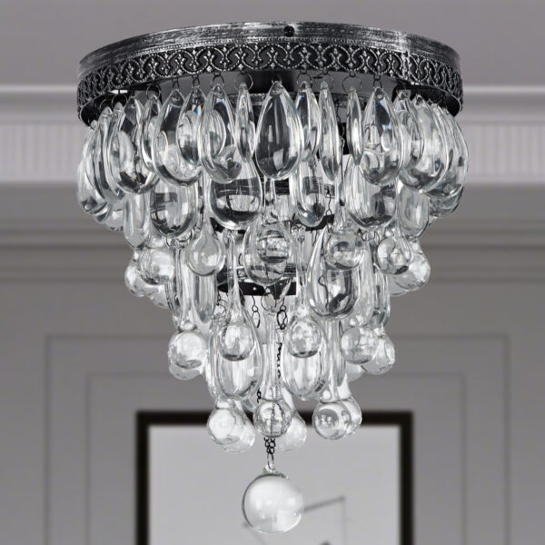 Raindrop Elegance Crystal Flush Mount - Image 12