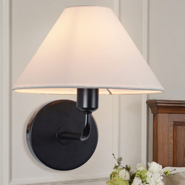 Ivory Linen Conical Wall Sconce - Image 24
