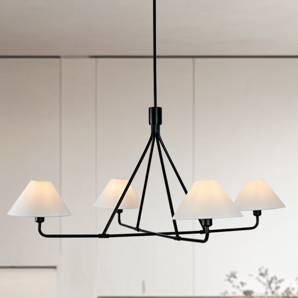 Architectural Tapered Shades Chandelier