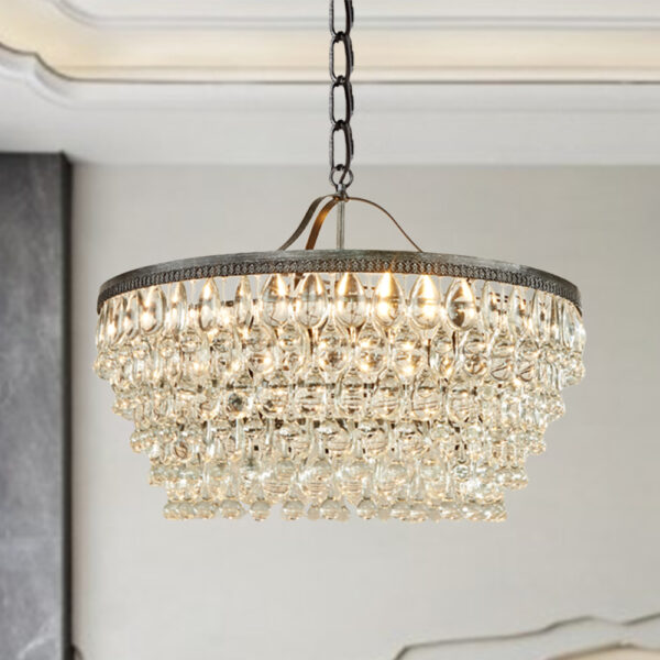 Vintage Crystal Raindrop Elegance Chandelier - Image 2