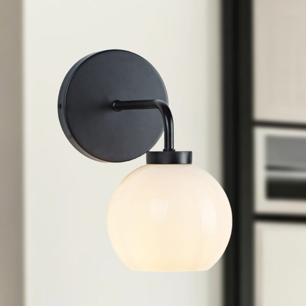 Blown Glass Steel Frame Single Sconce Collection - Image 3