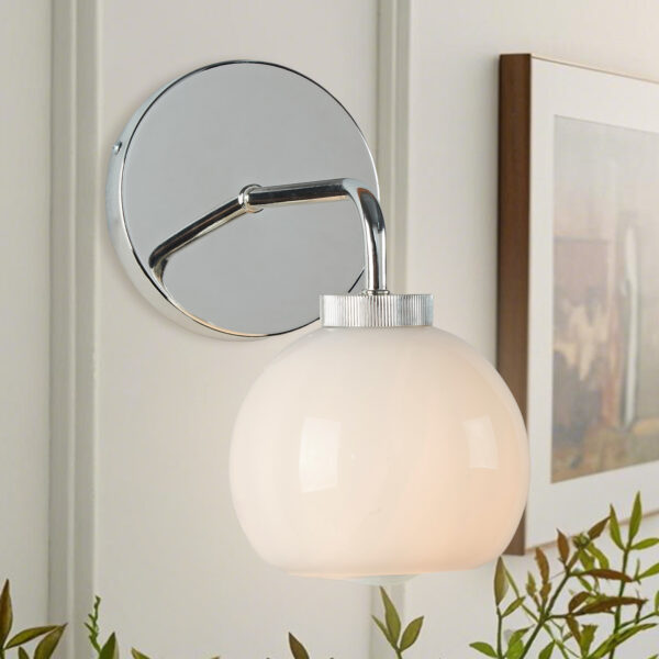 Single Glass Globe Wall Sconce Vanity Light - Image 55