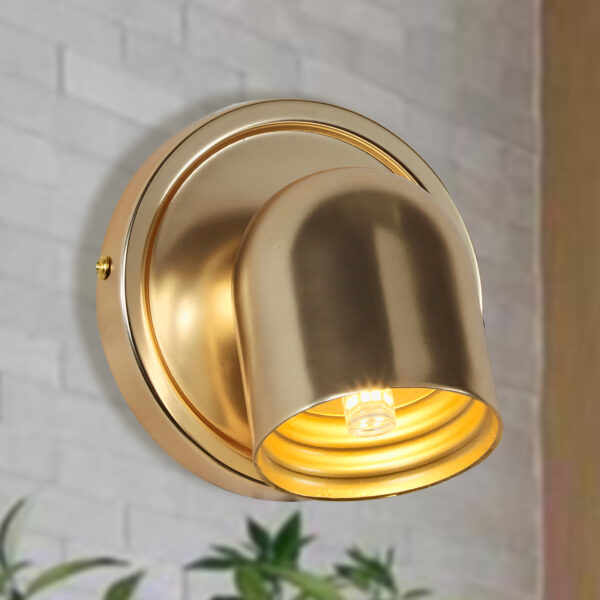 Brushed Brass Small Dome LED Wall Sconce