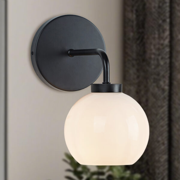 Single Glass Globe Wall Sconce Vanity Light