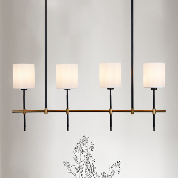 LuxeLinen Linear Metal Chandelier - Image 3