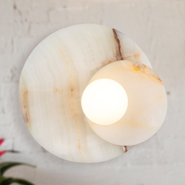 Opaline Cream Sculpture Wall Sconce