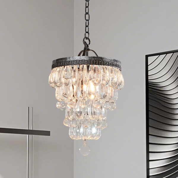 Vintage Round Crystal Chandelier - Image 38