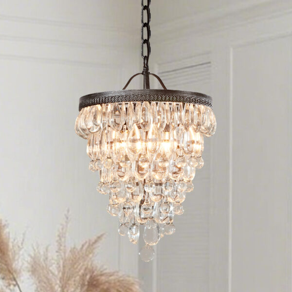 Vintage Round Crystal Chandelier - Image 27