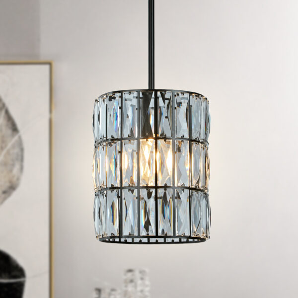 Antique Bronze Weaved Crystal Pendant Light