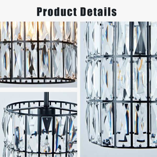 Contemporary Crystal Pendant with Prismatic Display - Image 4