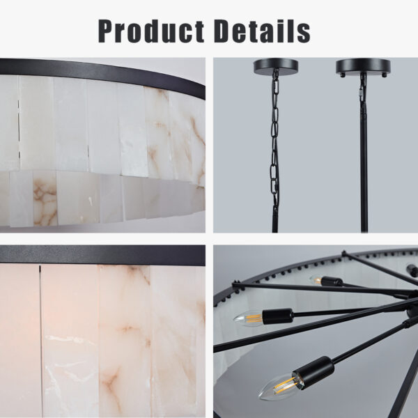 Modern Alabaster Rustic Chandelier - Image 5