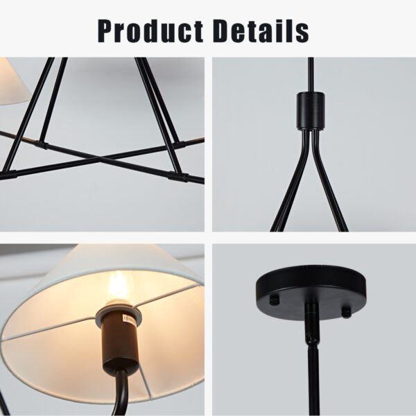 Architectural Tapered Shades Chandelier - Image 3