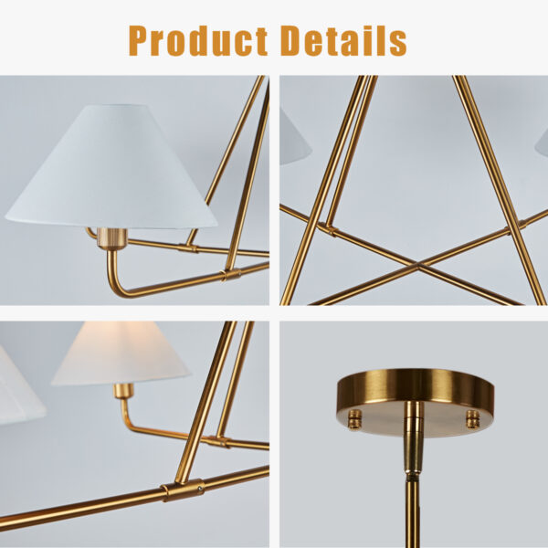 Architectural Tapered Shades Chandelier - Image 15