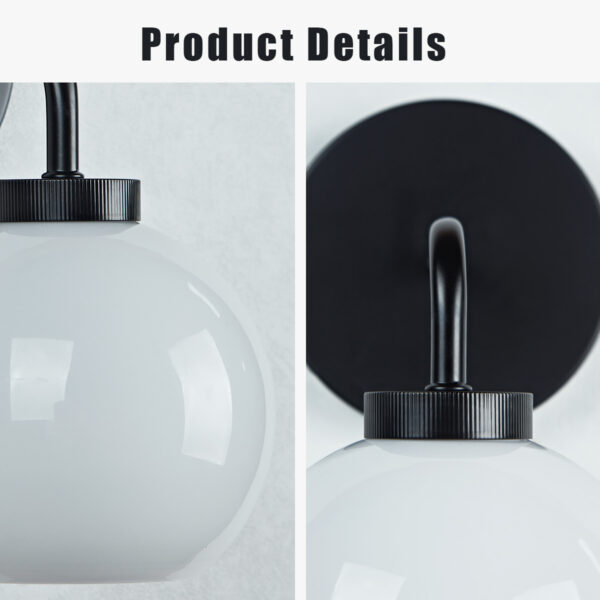 Blown Glass Steel Frame Single Sconce Collection - Image 4