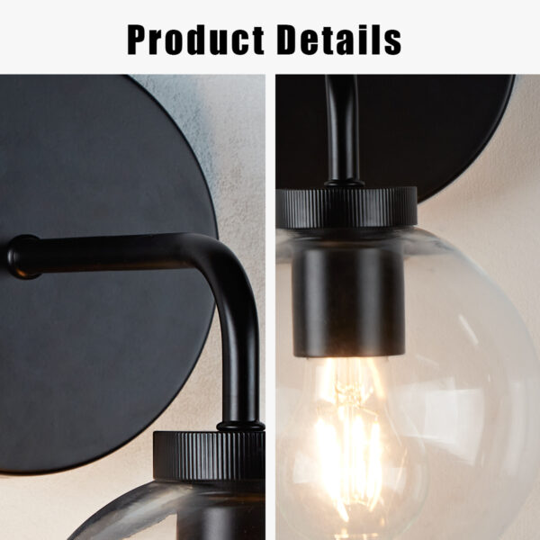 Blown Glass Steel Frame Single Sconce Collection - Image 17