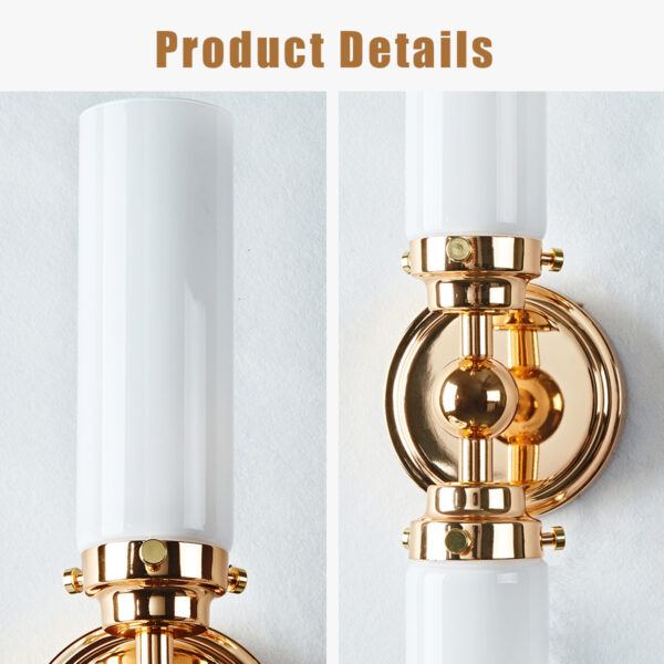 Milk Glass Double Tube Sconce Vanity Light - Image 5