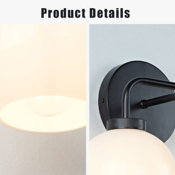 Globe Shade Matte Finish with Brass Accents Double Light Sconce - Image 4