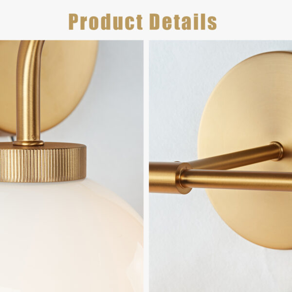Globe Shade Matte Finish with Brass Accents Double Light Sconce - Image 30