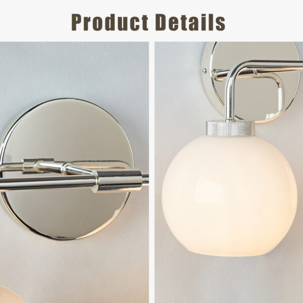 Globe Shade Matte Finish with Brass Accents Double Light Sconce - Image 56
