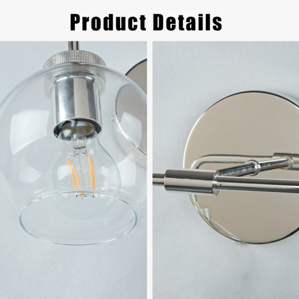 Globe Shade Matte Finish with Brass Accents Double Light Sconce - Image 69