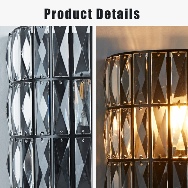 Antique Bronze Finish Crystal Sconce - Image 4