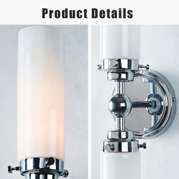 Milk Glass Double Tube Sconce Vanity Light - Image 34