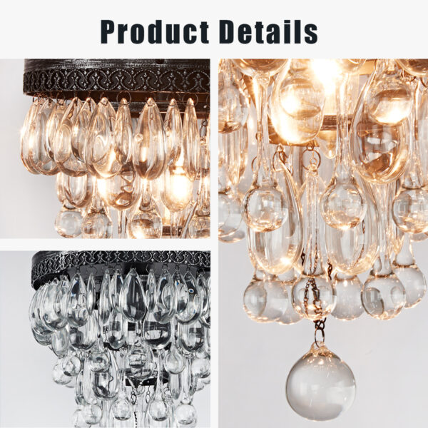 Raindrop Elegance Crystal Flush Mount - Image 15