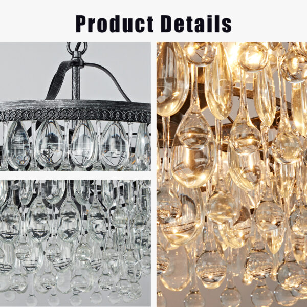 Vintage Crystal Raindrop Elegance Chandelier - Image 18