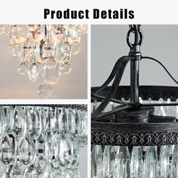 Vintage Crystal Raindrop Elegance Chandelier - Image 29