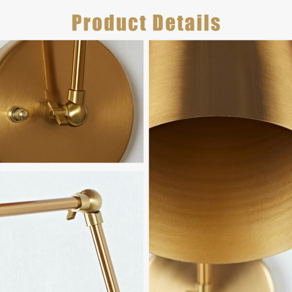 Elegant Articulating Mid-Century Modern Metal Sconce - Image 4