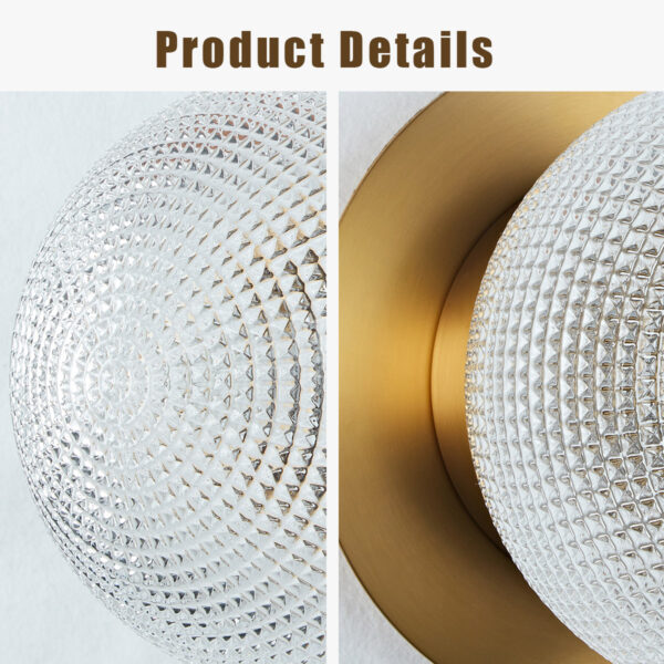 Minimalist Textured Prismatic Glass Wall Sconce - Image 4