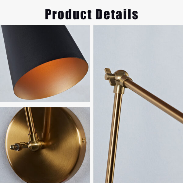 Elegant Articulating Mid-Century Modern Metal Sconce - Image 19