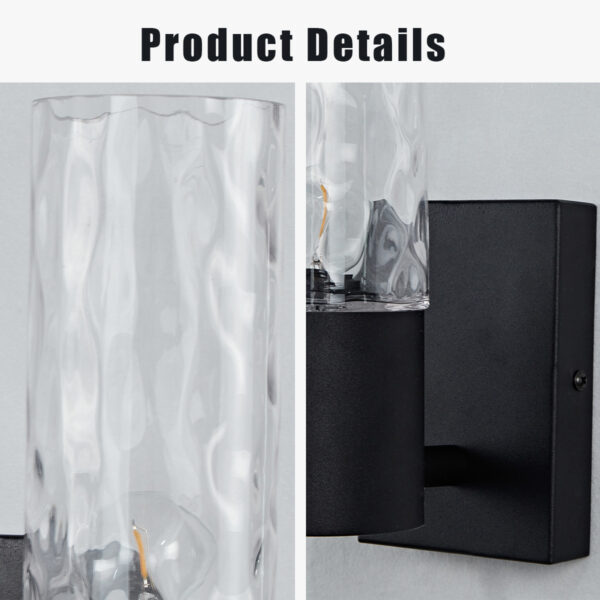 Transparent Glass Cylinder Wall Lamp with Handcrafted Design - Image 4