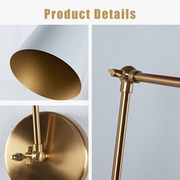 Elegant Articulating Mid-Century Modern Metal Sconce - Image 37